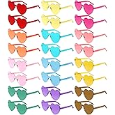 Morcheiong 24 Pack Heart Shaped Sunglasses Frameless Glasses Women Bachelorette Girl Birthday Party Favor Transparent Eyewear