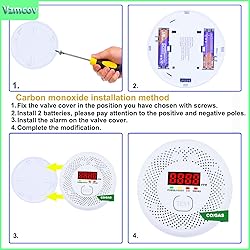 Vzmcov Carbon Monoxide and Smoke detecto LCD