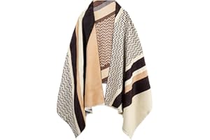 EXTREE Scarfs for Women Pashmina Silky Shawl Wrap for Evening Dressing Blanket Open Front Poncho Cape