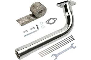 YOXUFA 212cc Exhaust Pipe Header Replacement for Predator 212cc 224cc 196cc Coleman CT200U CT200U-EX BT200X Baja Warrior Massimo MB200 GX160 GX200 6.5hp Mini Bike Go Kart Parts with Heat Shield Tape
