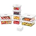 VAKUEN Premium Airtight Food Storage Containers, Mini 9P/SET include Vacuum Sealer, Smart One-Click Seal Lid, No Hinges, 100% Leak Proof, BPA-FREE, Dishwasher, Freezer & Microwave Safe