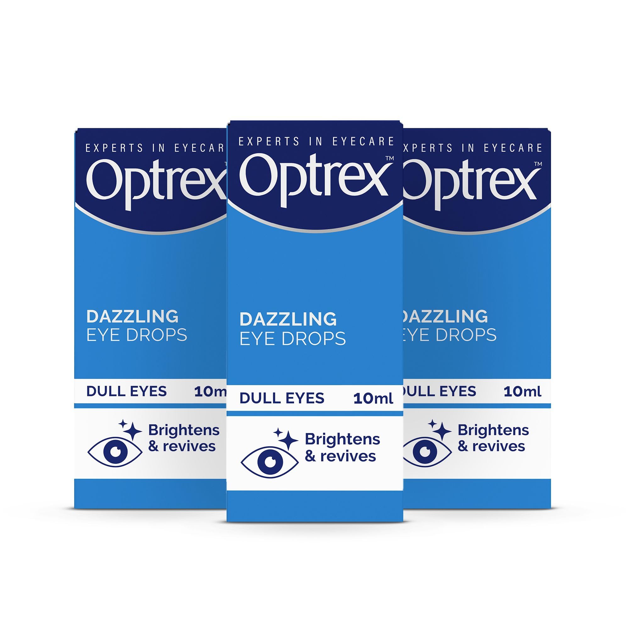 Optrex Eyedew, Dazzling Eye Drops, 10ml each (Pack of 3, 30ml) Brightens Eyes, Instant Results