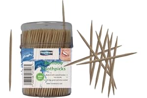 TOPMED ETS Natural Bamboo Wooden Toothpicks Clear - 500 count