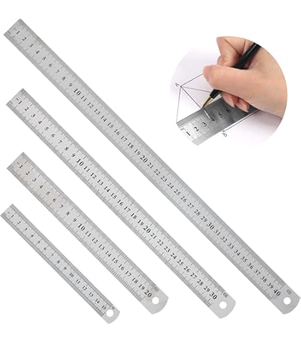 Edward Tools 12 Inch Metal Ruler - Stainless Steel SAE And MM