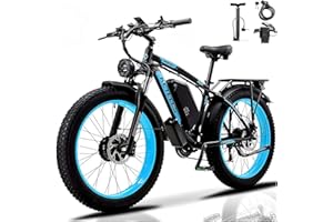 KAIJIELAISI AWD Dual Motor Electric Bike for Adult Peak 4000W, 26''x4'' Fat Tire All Terrain Ebike with 48V 23AH Battery Long