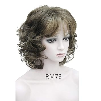 Amazon Com Women S Synthetic Wigs Natural Curly Wig Medium Black