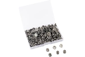 SUBANG 200 Pieces Metal Pin Backs Locking Pin Keepers Locking Clasp with Storage Case, Badge Insignia Pin Backs Replacement (Black)