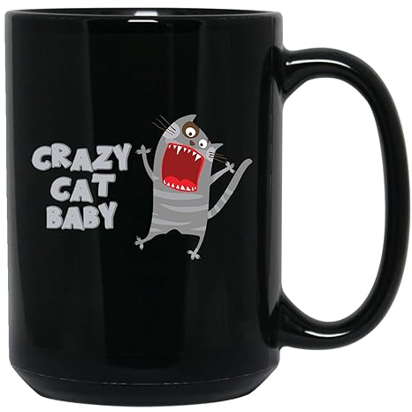 Crazy Cat - Taza de regalo personalizada para bebé, para niños y niñas de mascotas