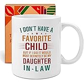 Daughter In Law Gifts - Funny Favorite Child Daughter-in-Law Ceramic Coffee Mug 11 oz - Mother-In-Law Father-In-Law Gift - Fathers Day Mothers Day Unique Gift For Son's Wife Cup -60