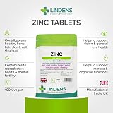 Lindens Zinc Citrate 50mg - 100 Vegan Tablets for Immune & Skin Health view 2