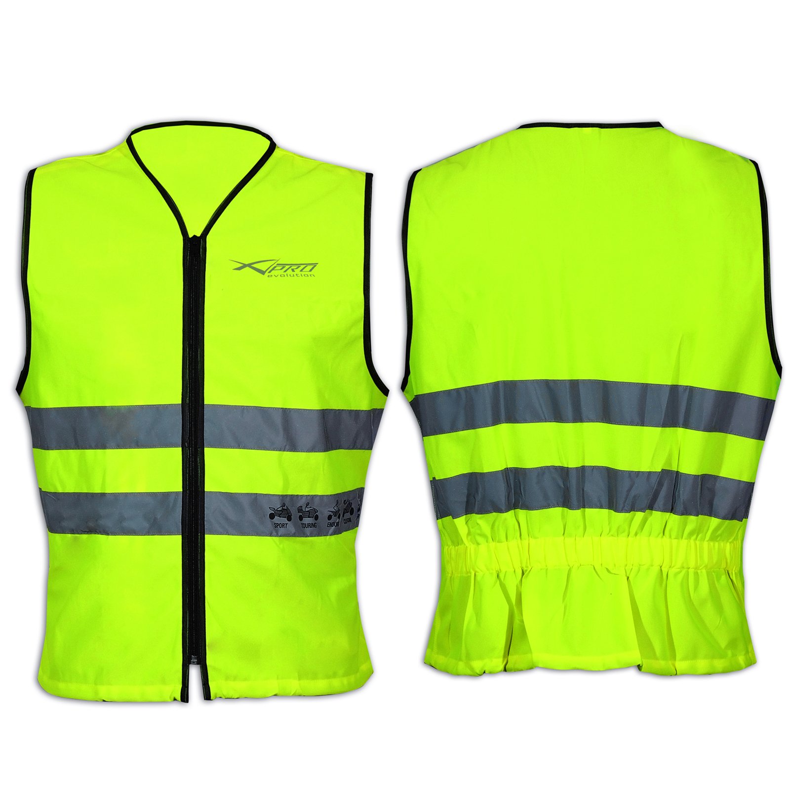 A-Pro Bright Vest Hi Vis Motorcycle Mortorbike Scooter Quad Gilet High Visibility M