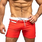 Taddlee Men's Swimwear Swim Shorts Trunks Square Cut Black Blue Swimsuits Boxers
