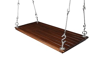 Riyo Moda Enterprises Indoor Outdoor Teak Wood Hanging Swing Set (Upto 200kgs of Human Weight)