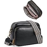 Crossbody Bags with Built-in Wallet, Anti-Theft Travel Purse with Card Slots, Trendy Vegan Shoulder Bag for Women Men