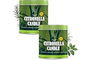 C CACALOM Citronella Candles Outdoor,Home Scented Candle Sets for Camping, Natural Soy Wax Candles,Lemongrass Candle for Patio,Garden,and Yard Balcony,9 Ounce,2 Count