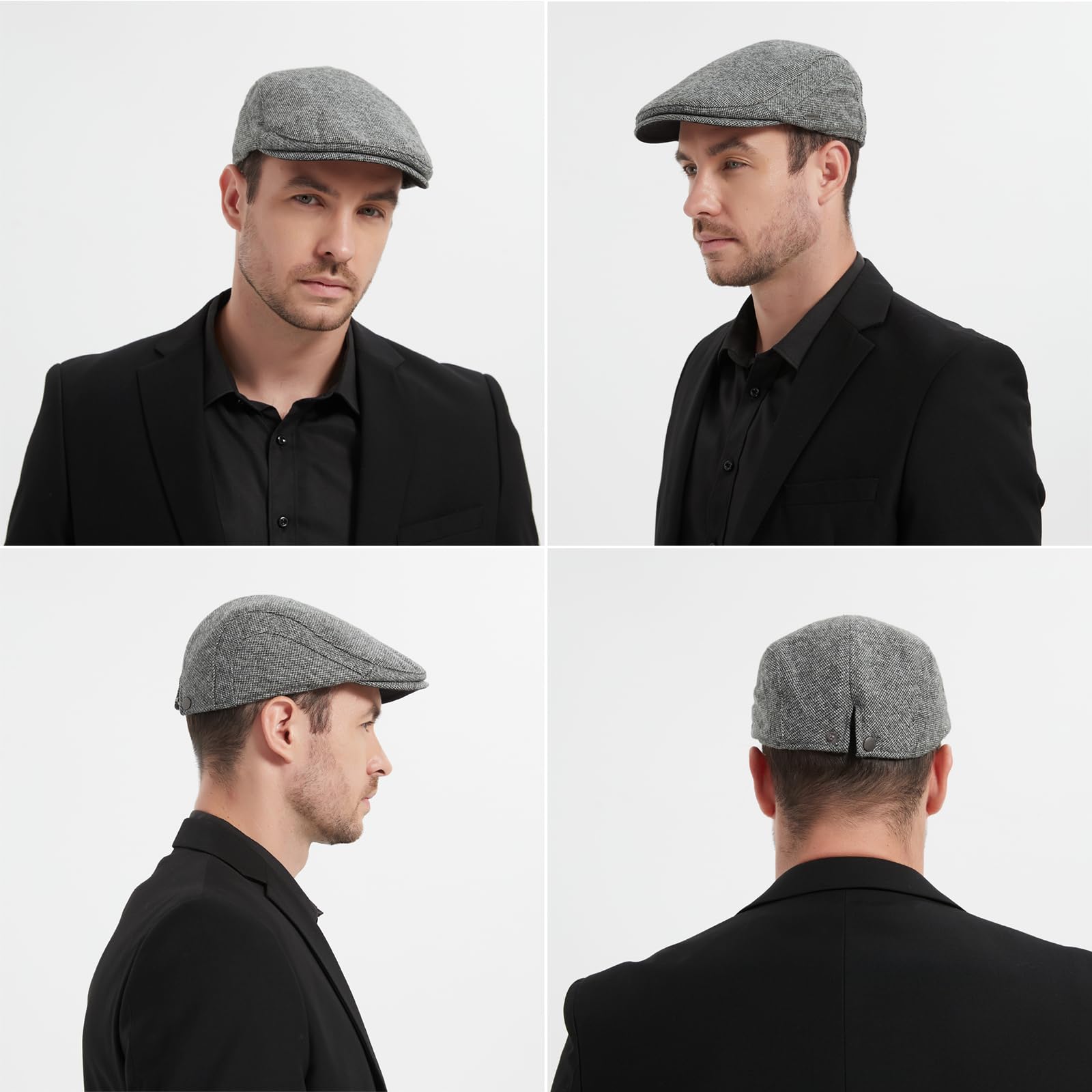 EKMTBJXY Flat Beret Men's Peaked Cap Cotton Beret Newsboy Driving Cabbie Cap Flat Cap