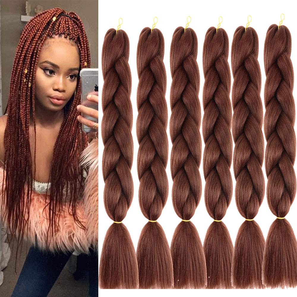 6pc/lot Ombre Synthetic Braiding Hair Jumbo Braids Hair Braiding Synthetic Hair Extension (24 Inch, #33)