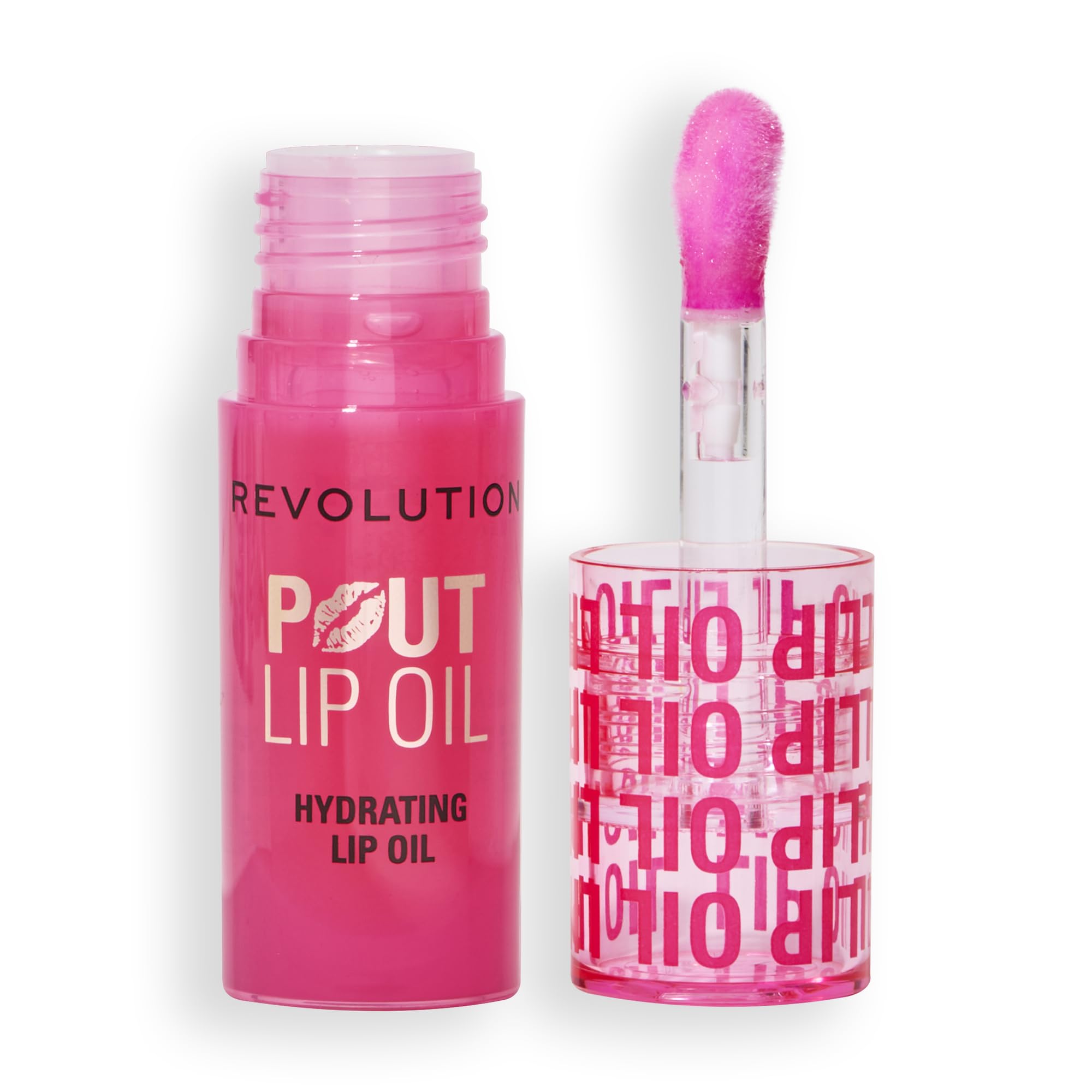 Revolution, Pout Lip Oil, Nourishing Tinted Lip Oil, High Shine, Non-Sticky Finish, Vegan & Cruelty-Free, Watermelon Pink, 4ml