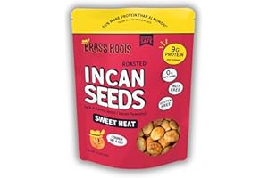 Brass Roots Organic Roasted Sacha Inchi Seeds - High Protein, High Fiber, Keto, Paleo, Allergen Free, Low Fodmap, Healthy Snack - Seen on Shark Tank (12 oz (Pack of 1), Sweet Heat)