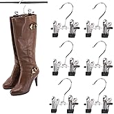 SUNTRADE Double Adjustable Clips Boots Hangers,Space Saving Boots Socks Bags Hanging Clips Boot Holder Boot Organizer,Set of 