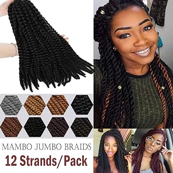 Amazon Com 18 Mambo Jumbo Crochet Hairpieces Synthetic Havana