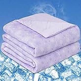 OIGAE Cooling Comforter, Japanese Q-Max 0.45 Double Sided Cooling Blankets for Hot Sleepers & Night Sweats, Lightweight Breathable Summer Blanket for Bed, Travel, Camping, Purple, Twin 60" x 80"
