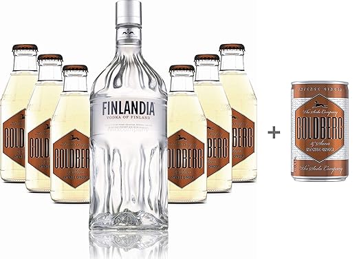 Moscow Mule Set - Finlandia Vodka 1L (40% Vol) + 6x Goldberg Intense Ginger 200ml - Inkl. Pfand MEHRWEG + Goldberg Intense Gi