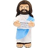 Yelakey Jesus Plush, 13" Jesus Stuffed Plushie Doll with Positive Card for Christmas Religious Easter Church Sunday School Toy Gift for Kids (C)