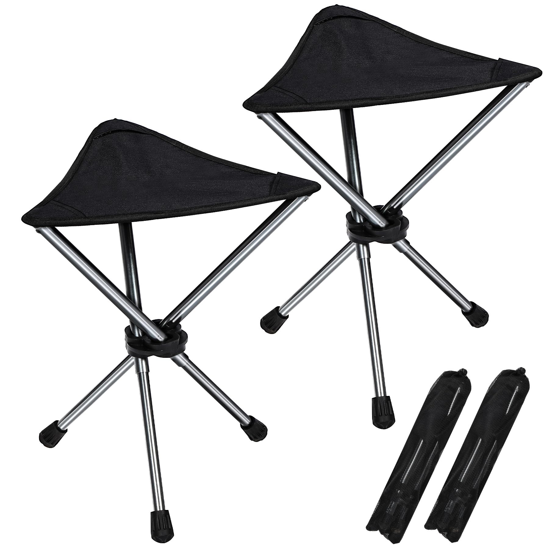 Photo 1 of REDCAMP 2 Pack Ultralight Camping stools with Retractable Legs, Portable 3 Legged Tripod Camping Stools for Adults Fishing Backpacking Hunting, Black