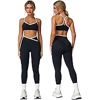 ABOCIW Womens Workout Sets 2 Piece Twist Front Strappy - View #8