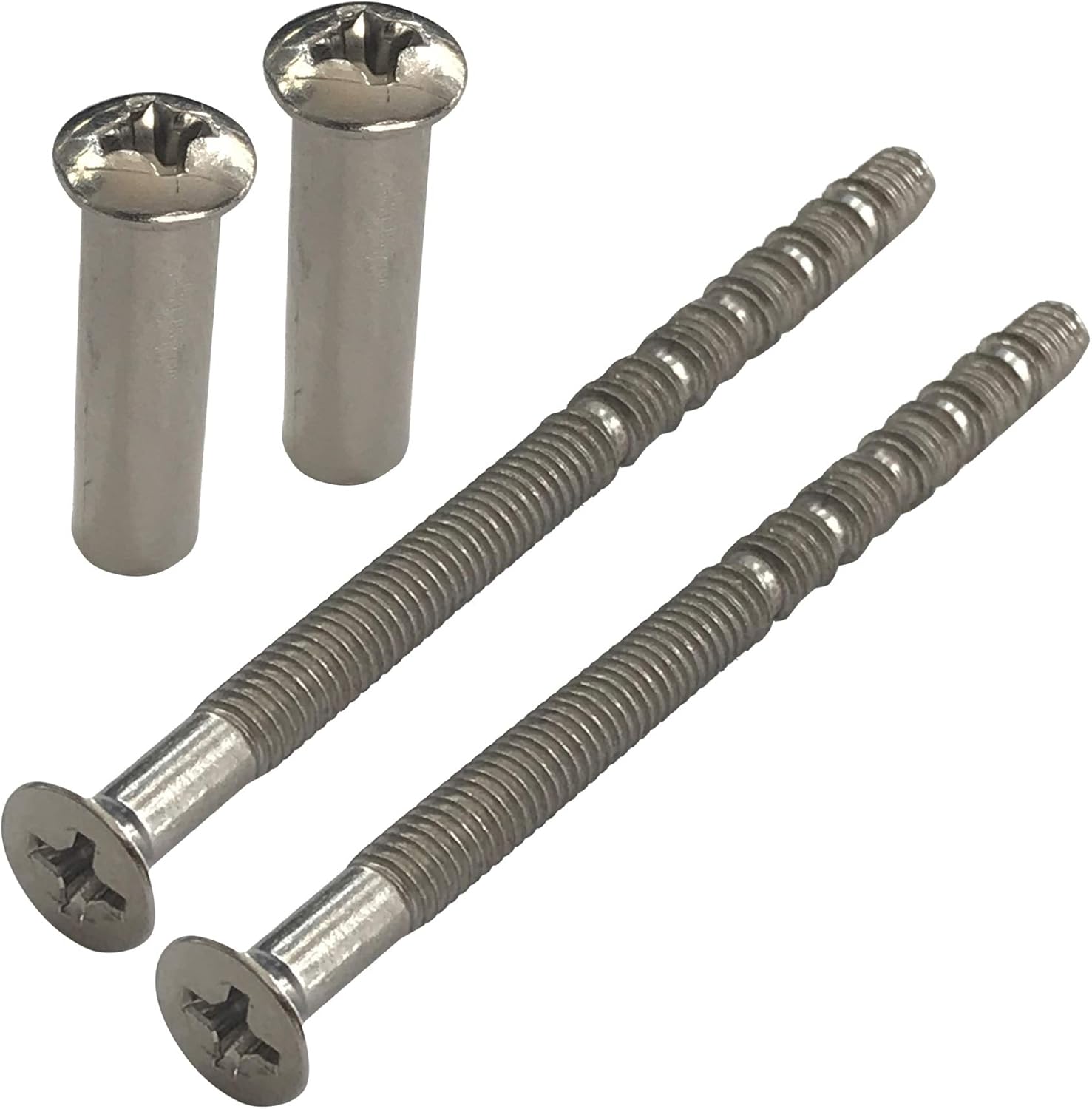 M4 Door Handle Screws Chrome with Bolt Connecting Sleeve Male to Female for Door Handle Knobs Escutcheons and Others (Pack of 2)