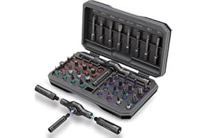 KELIN Magnetic Ratchet Screwdriver Set, 42 in 1 T Handle Ratchet Screwdriver Kits with S2 Steel Bits, Ratcheting Screwdriver for Home Daily Repair, DIY Projects, Ideal Gift for Men Husband