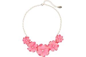 Bocar Flower Collar Necklace, Floral Flower Summer Beach Statement Choker Necklaces for Women and Teen Girls, Handmade Women Jewelry Party Gift