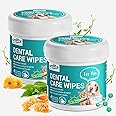 SmileDenX Dog Dental Care Finger Wipes - Teeth Cleaning Finger Wipes for Dog & Cats - Tooth Brushing Kit Dental Wipes for Dog - Reduces Plaque & Freshens Breath (100 PCS, Unscented)