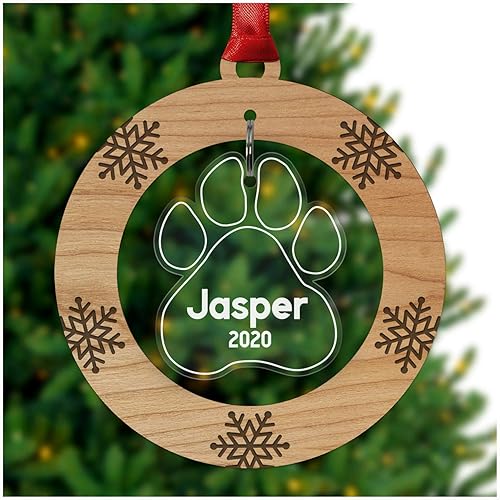 PERSONALISED 1st Christmas DOG PUPPY Present Tree Decoration Bauble