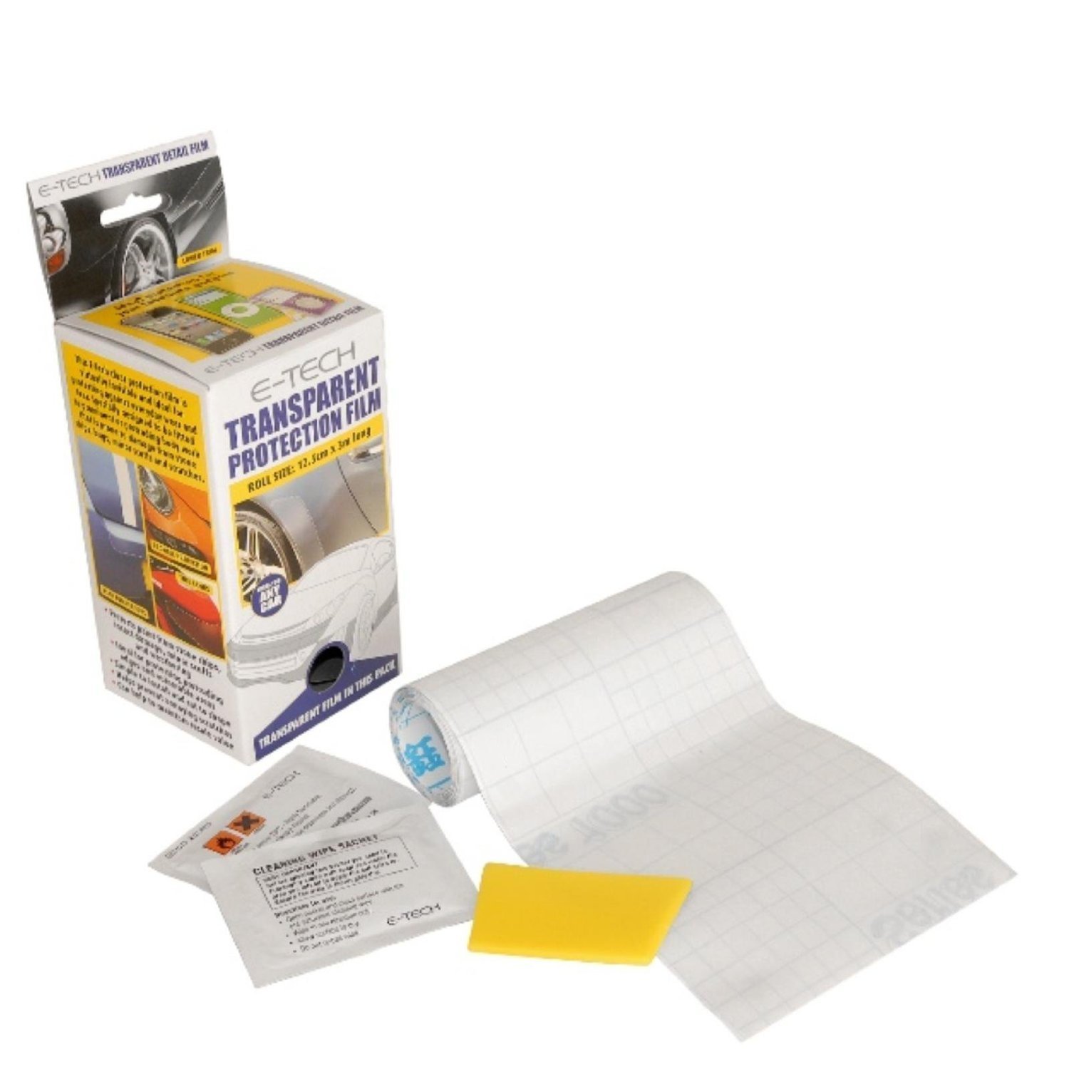 E-TECH Transparent Protection Film - Car, Motorcycle, Bike, Boat, 4x4, Van Paint Bodywork Protection