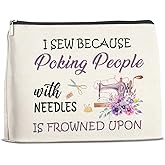 Xxoace Sewing Christmas Gifts Makeup Bag Sewing Lover Gifts for Women Mom Grandma Cosmetic Bag Travel Toiletry Pouch for Purse