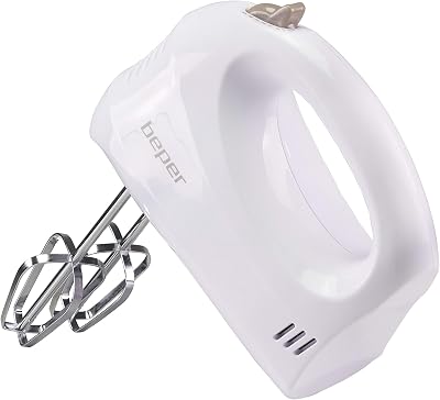 BP.304 Batidora eléctrica y Mezclador, 150 W, ABS, acero cromado, blanco gris paloma