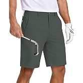 JWM Mens Golf Dress Shorts Stretch 8" &amp; 11" Inch Inseam with Zipper Pocket | All Day Comfy, Flat-Front, Lightweight, Quick-Dry, Hybrid Casual Work Hiking Fishing Performance Chino Shorts for Men Summer