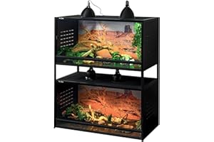 ToxiRium Stackable Reptile Terrarium 120 Gallon 4x2x2FT Large PVC Enclosure Breeding Tank for Bearded Dragon Gecko Lizard Sna