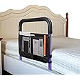 Bed Rails for Elderly Adults Safety with Adjustable Heights Storage Pocket Assist Support Side Railings for Seniors Citizens Slides Under Mattressbed Cane Bed Guard Bed Handles Bars (Purple)