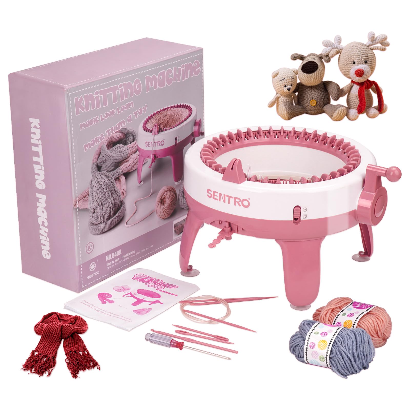 Photo 1 of Cyllde Knitting Machine, 40 Needle Knitting Machine with Wool Yarn and Accessories, Suitable for Knitting Scarves, Dolls, Hats, Etc., Fashionable Small Items, Gifts for Friends and Family (Q40)