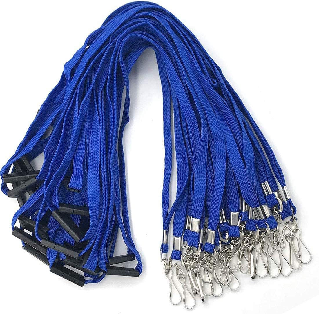 Bird Fiy Lanyards Blue Lanyards Neck Flat Premium Breakaway Badge Lanyard with J-Hook for ID Nametag Badge Holder (Blue, 25 PCS)