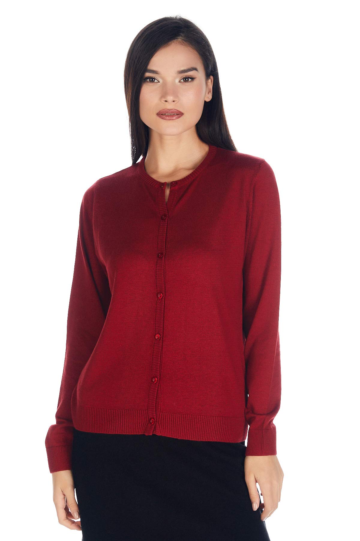 Crystal SOLO-Women's Cardigan Sweater S M L XL Red