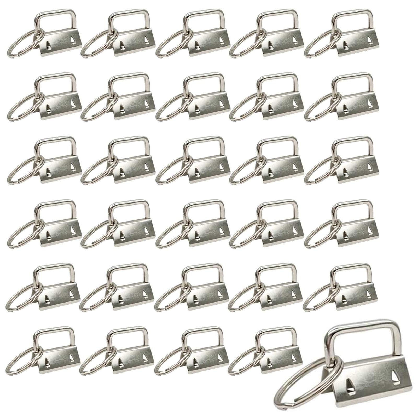 Hju Key Fob Hardware Used for Longs, Ribbons, Pocket Bracelets and Other Handmade Clips, Can be Used Approximately 30 mm Wide, with Keyring, 30 Pieces These