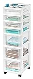 IRIS USA Plastic Drawer Storage Organizer Rolling