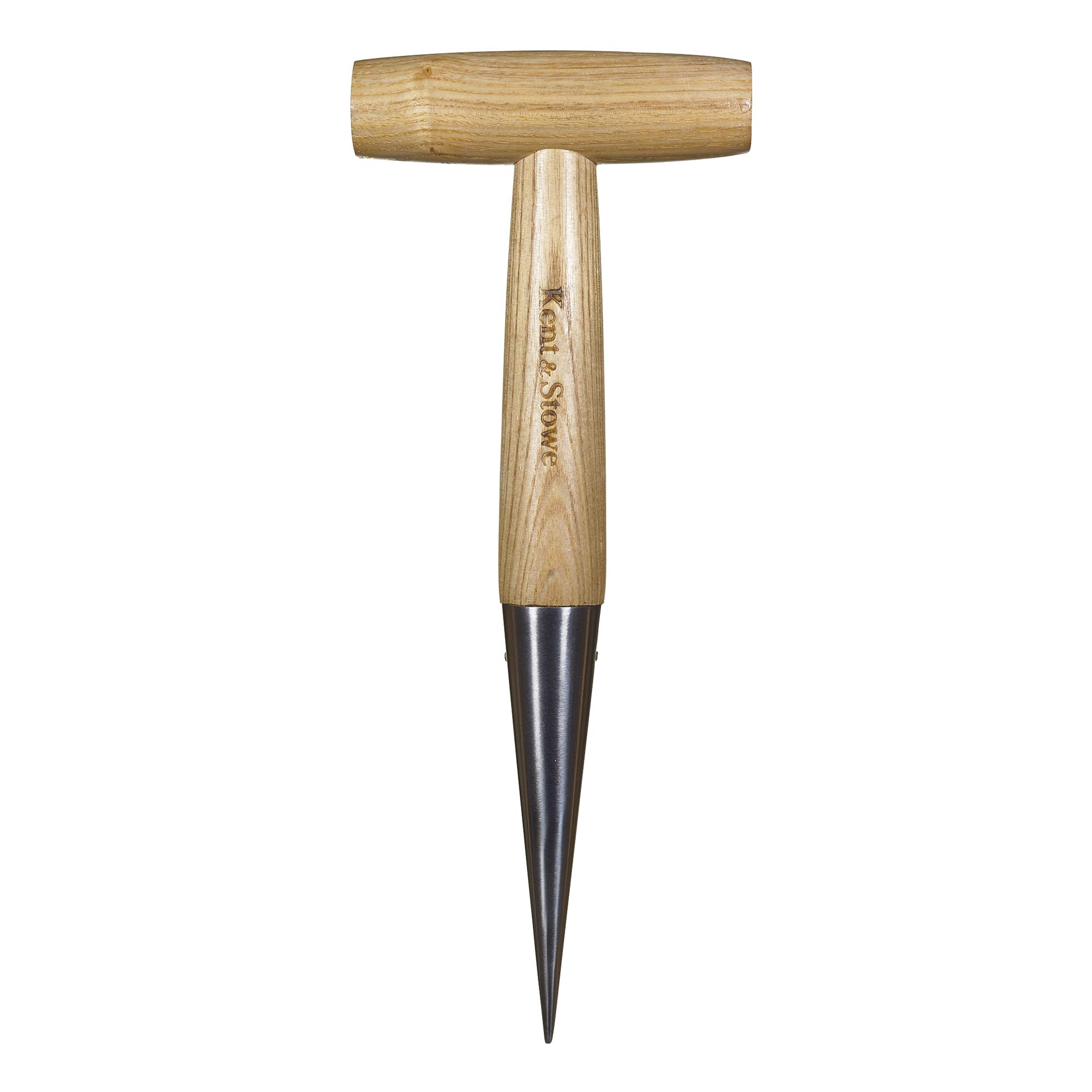 Kent & Stowe Plant Wood - Stainless Steel Keepwood for Planting Onions and Seedlings - Dibber Stick with Ash Handle - Length 28.5cm