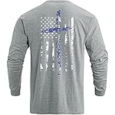 H HYFOL Men's Graphic T-Shirts USA Flag Cotton Long Sleeve American Patriotic Crewneck Regular Tee Shirts