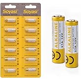 Soyasi 12 Pack 27A A27 12V Alkaline Battery | 12 Pack 27A A27 12V Alkaline Battery for Doorbells Garage Remotes Alarm Controls