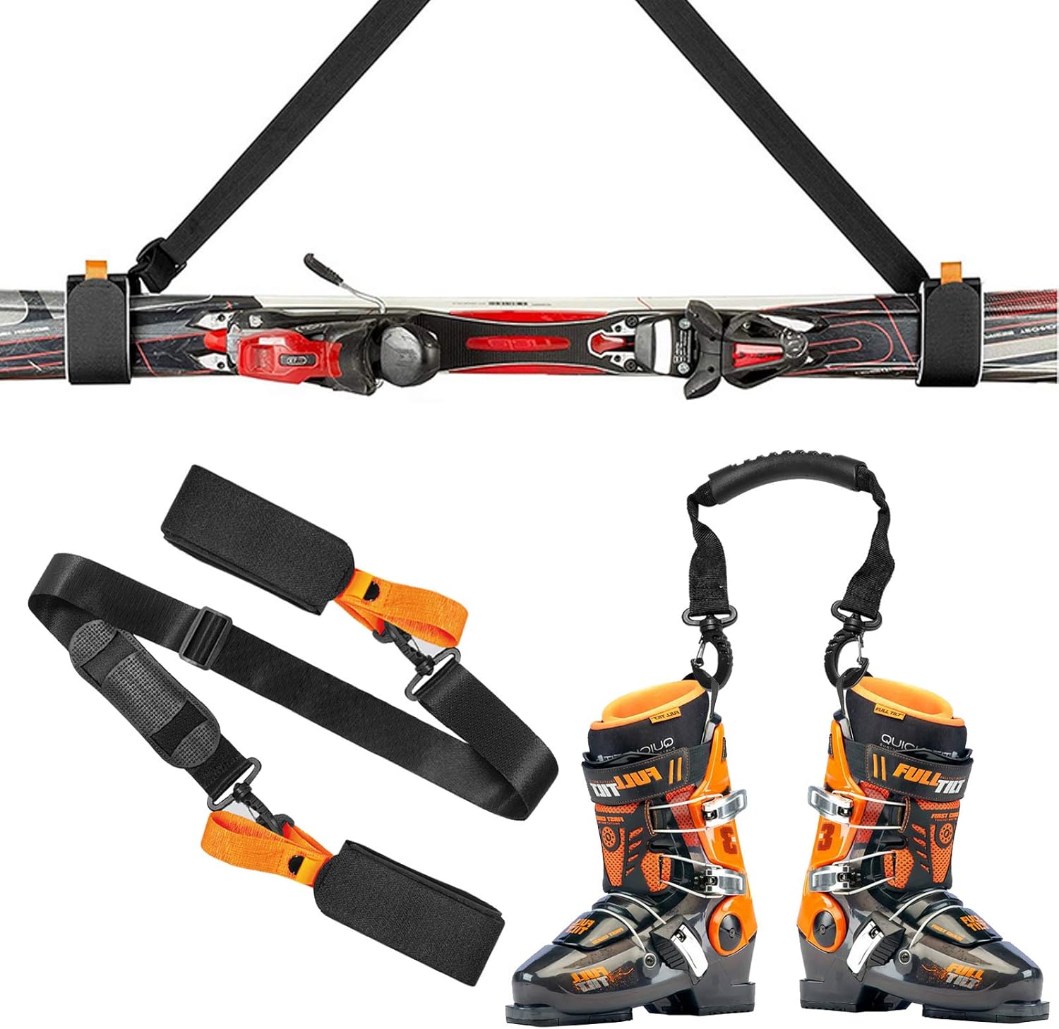 ROLLMOSS Ski Carrier Strap and Ski Boot Strap Snow Ski Carry Strap